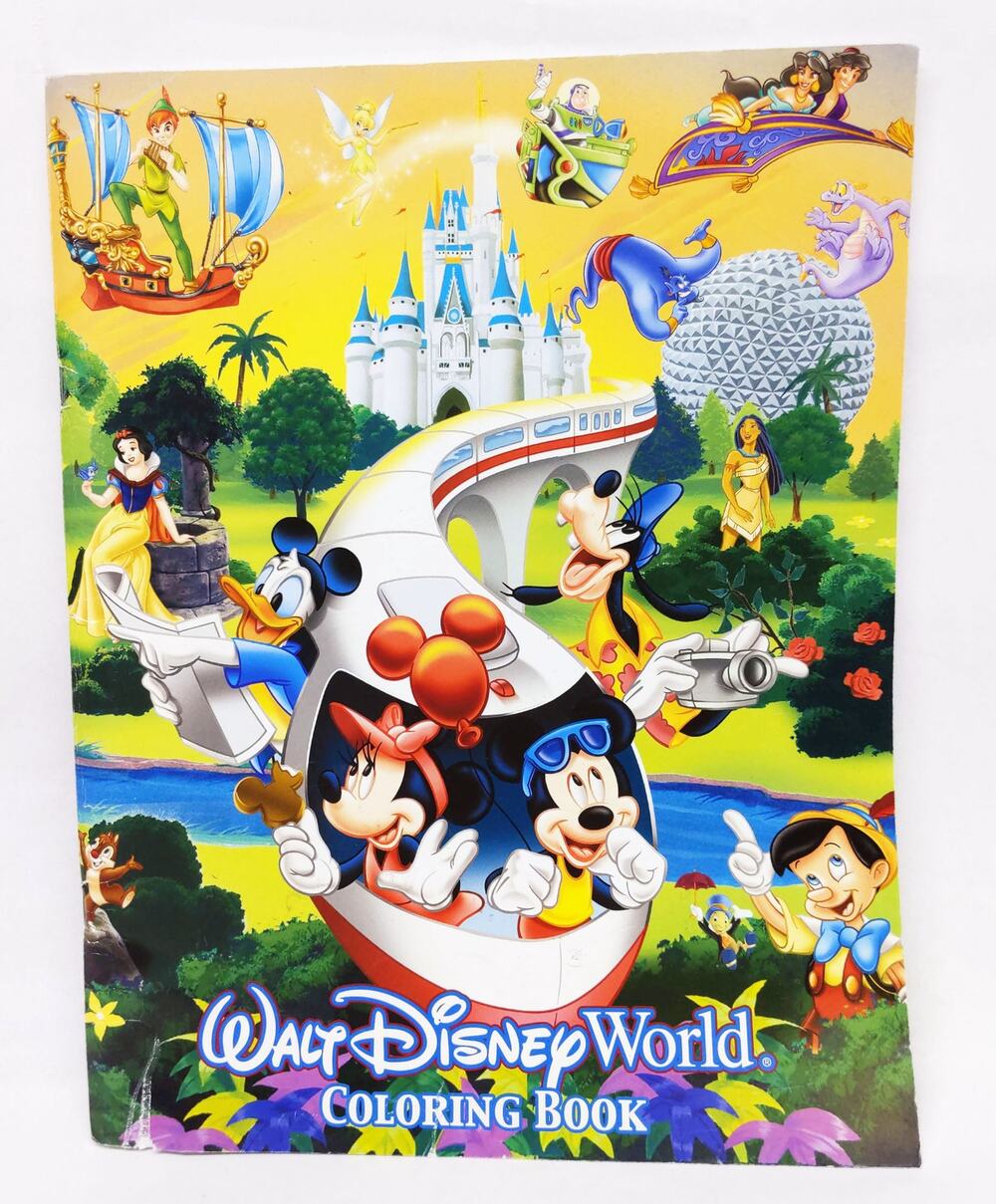 Disneyana - Walt Disney World Parks - Souvenir Coloring Book - Partially Colored